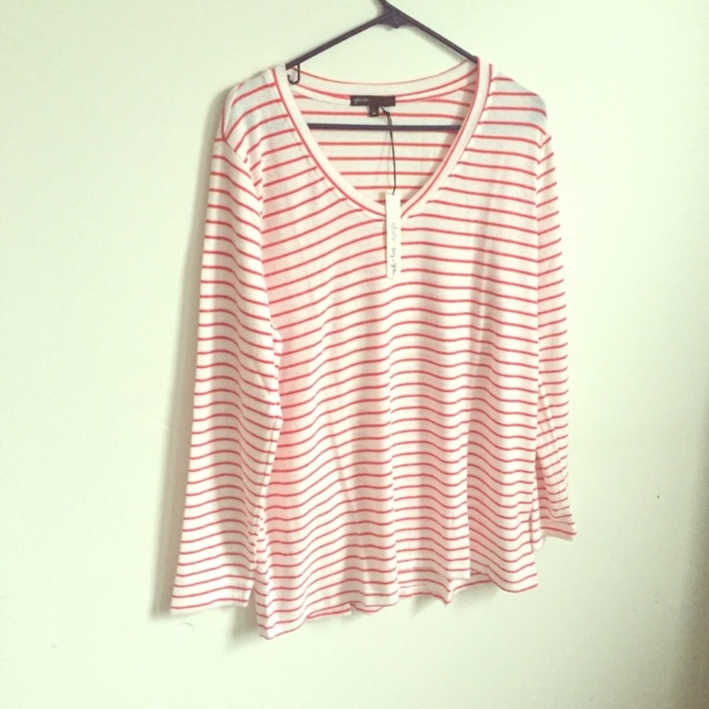 Nordstrom Red and White top